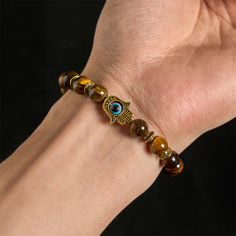 Buddha Stones "Wishing Courage and Protection" Tiger Eye Bracelet Includes Gift Message Card