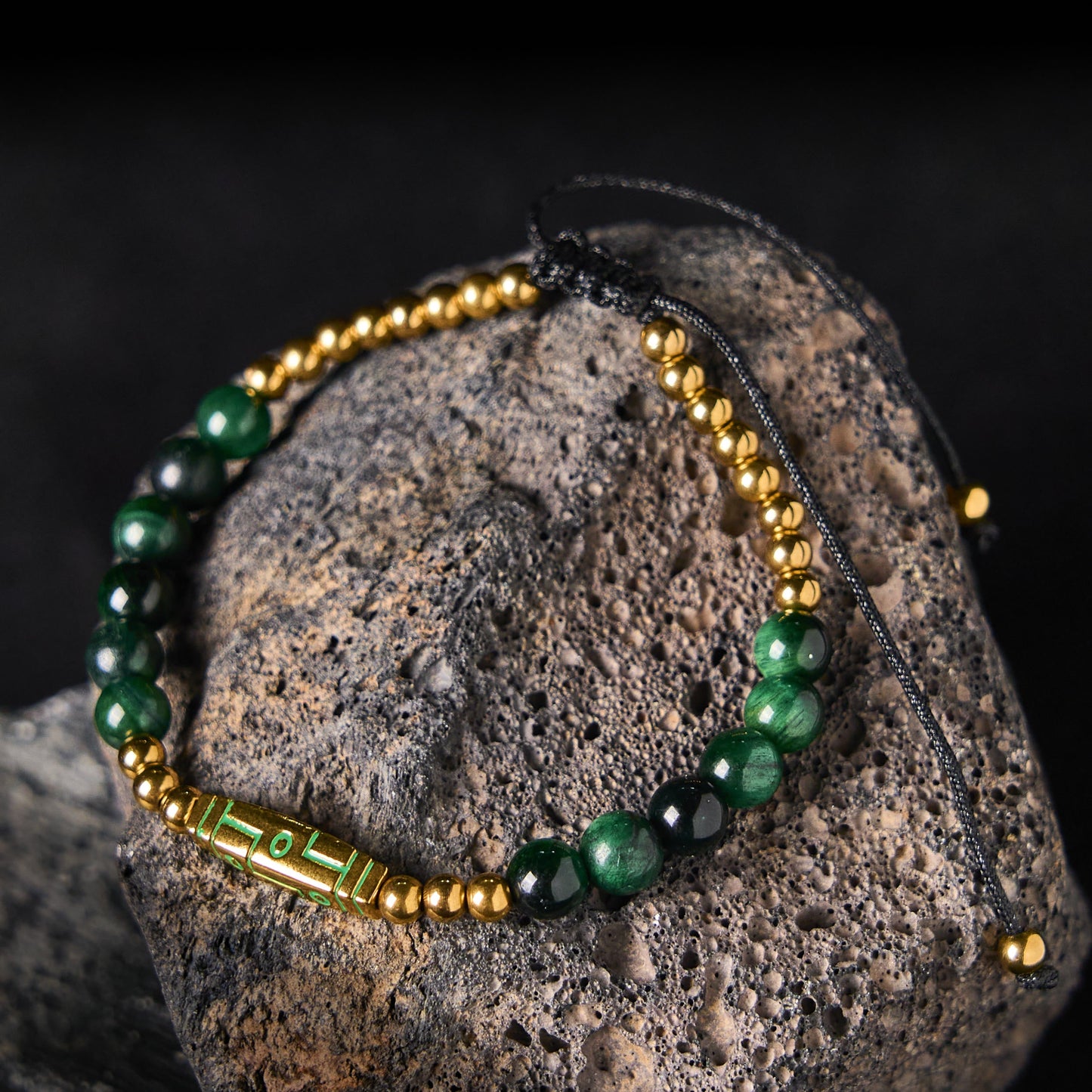 Buddha Stones Cute Bone Pattern Tiger Eye Courage Beads Bracelet