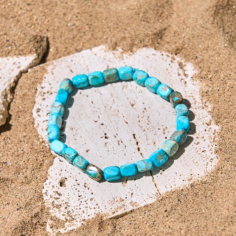 Buddha Stones Natural Colorful Emperor Stone Oval Square Beads Anti-stress Bracelet