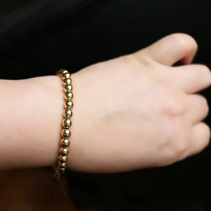 Buddha Stones Tibetan Retro Pure Copper Brass Bead Wealth Bracelet