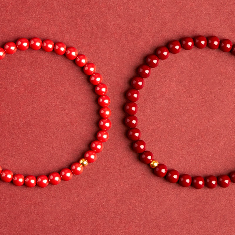 Buddha Stones Natural Cinnabar Amber Stone Calm Bracelet