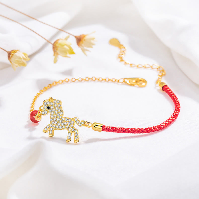Buddha Stones "Hoping You Have a Joyful Year" Year of the Horse Bracelet Includes Gift Message Card
