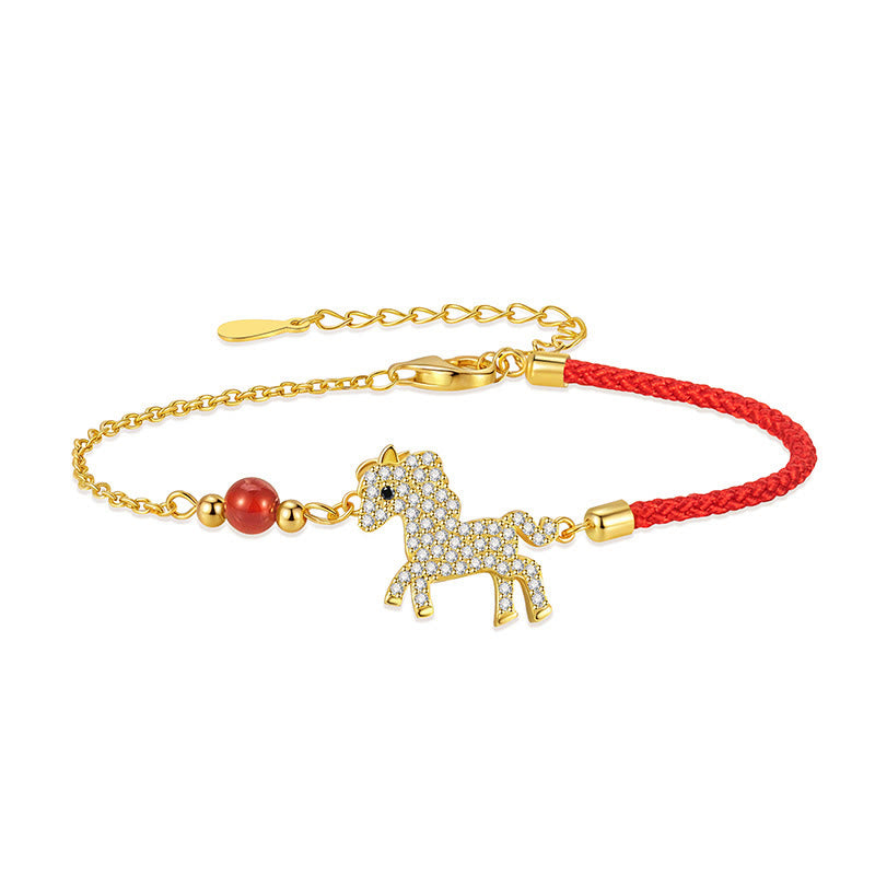 Buddha Stones "Hoping You Have a Joyful Year" Year of the Horse Bracelet Includes Gift Message Card