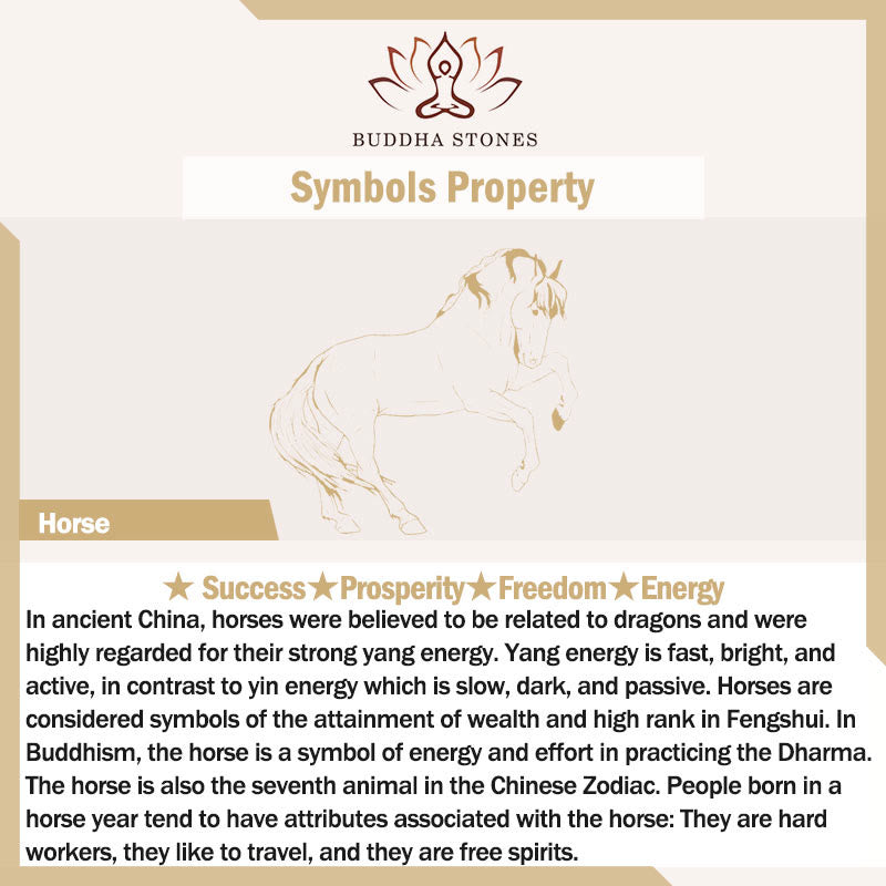 Buddha Stones Chinese Zodiac Horse Charm Fu Character Prosperity Home Decoration