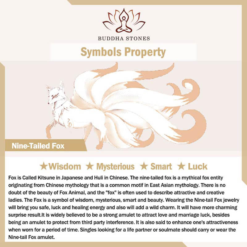 Buddha Stones Copper Nine Tailed Fox Protection Open Adjustable Bracelet Bangle