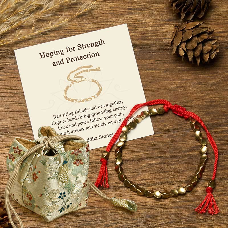 Buddha Stones "Hoping for Strength and Protection" Copper Beads Bracelet Includes Gift Message Card
