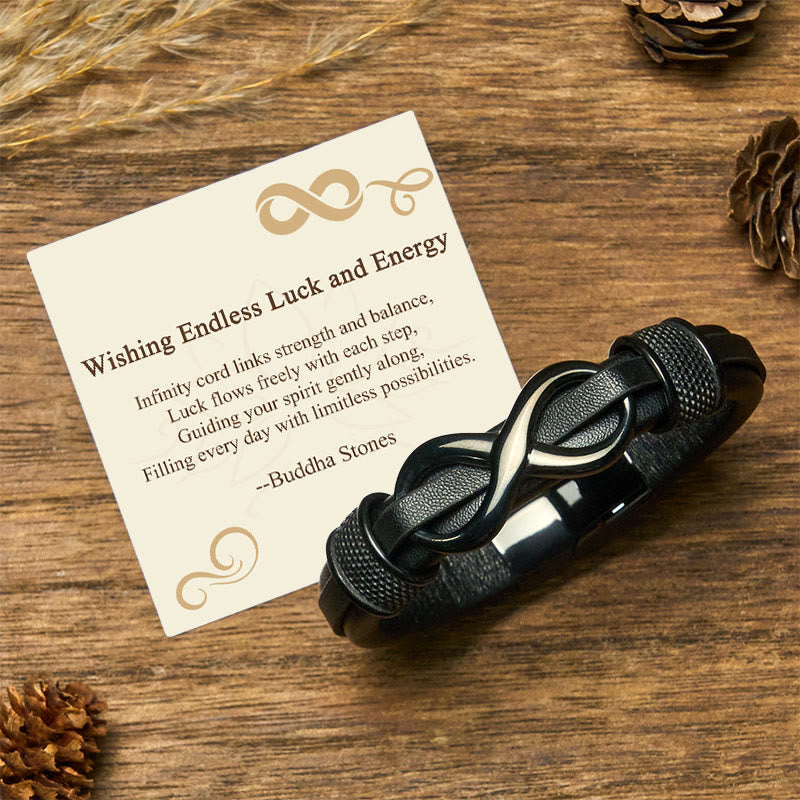 Buddha Stones "Wishing Endless Luck and Energy" Endless Knot Bracelet Includes Gift Message Card