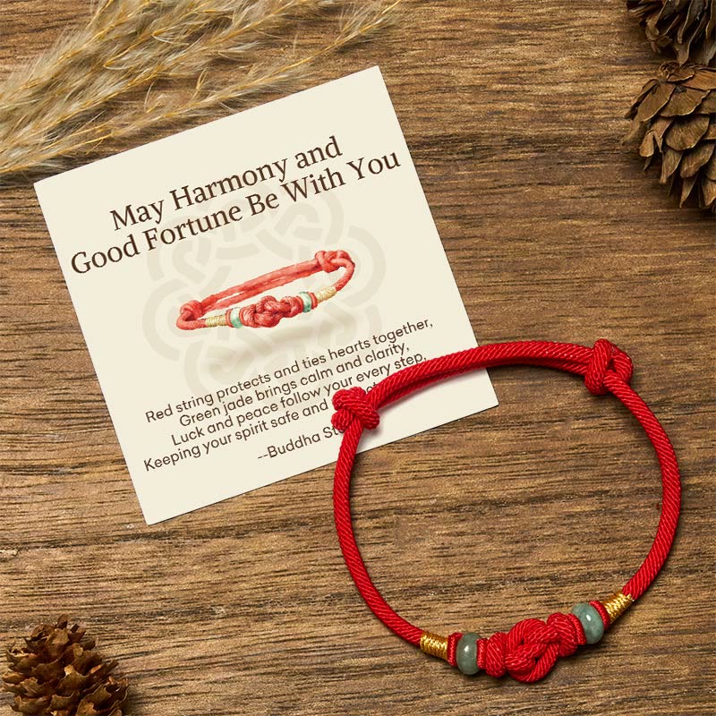 Buddha Stones "May Harmony and Good Fortune Be With You" Bracelet Includes Gift Message Card