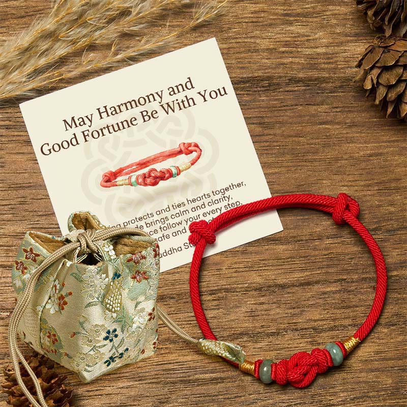 Buddha Stones "May Harmony and Good Fortune Be With You" Bracelet Includes Gift Message Card