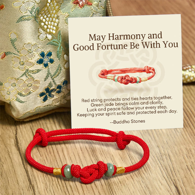 Buddha Stones "May Harmony and Good Fortune Be With You" Bracelet Includes Gift Message Card