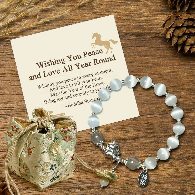 Buddha Stones "Wishing You Peace and Love All Year Round" Year of the Horse Includes Gift Message Card