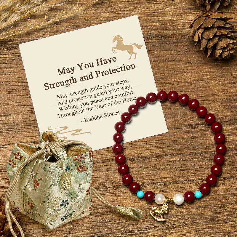 Buddha Stones "May You Have Strength and Protection" Year of the Horse Includes Gift Message Card
