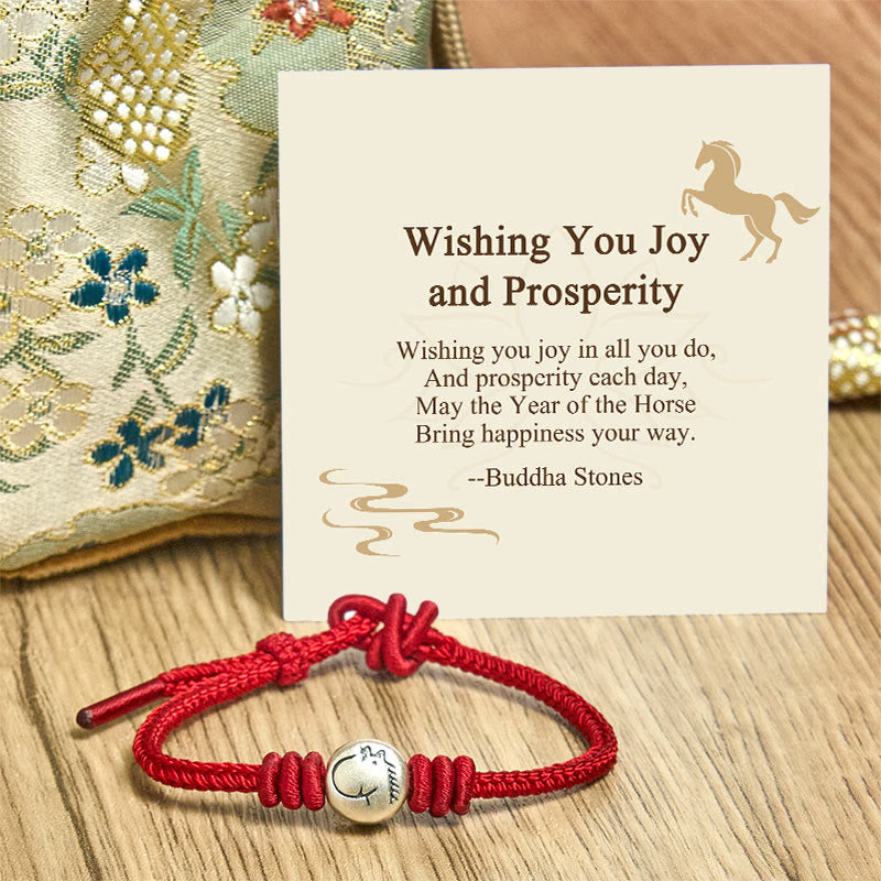 Buddha Stones "Wishing You Joy and Prosperity" Year of the Horse Bracelet Includes Gift Message Card