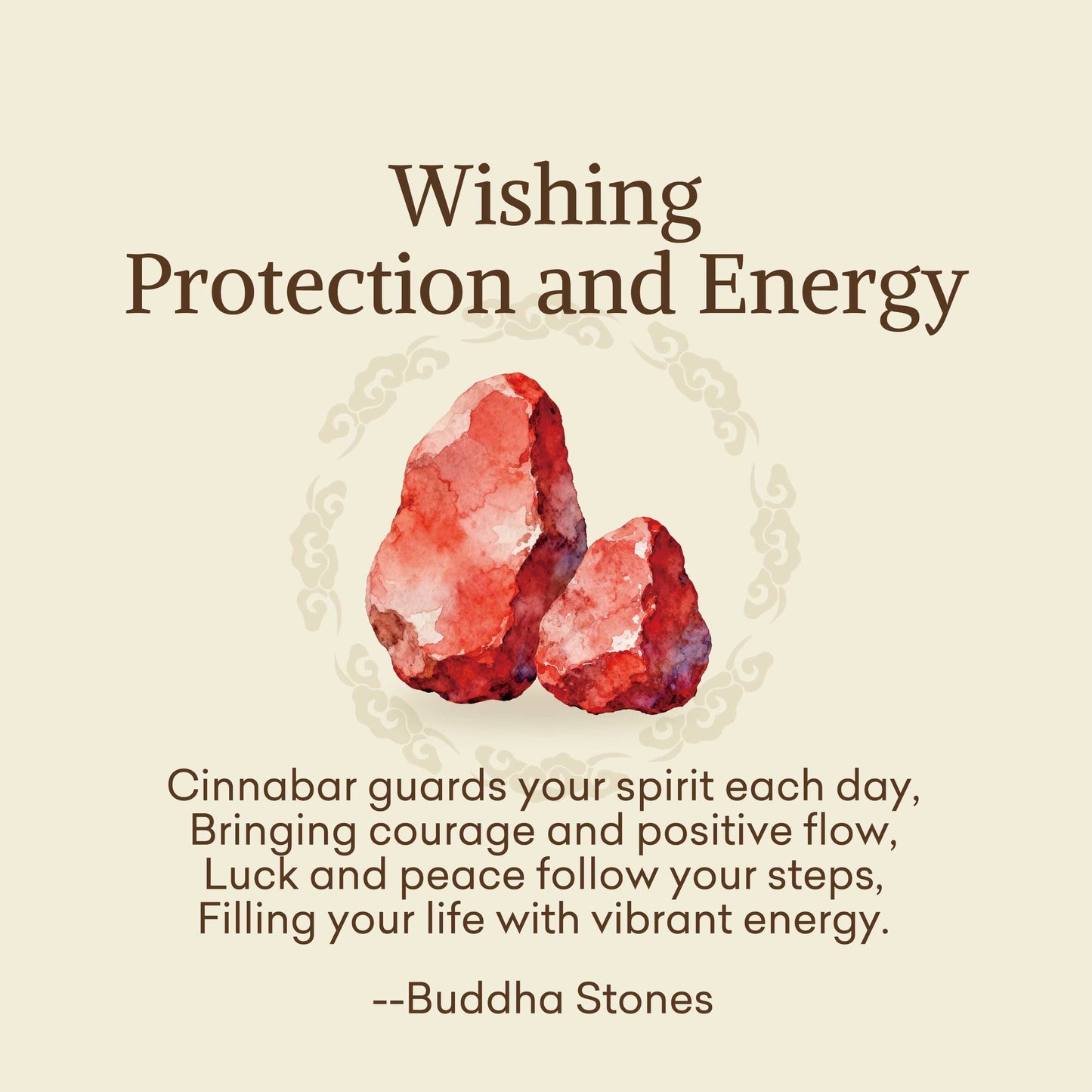 Buddha Stones "Wishing Protection and Energy" Cinnabar Bracelet Includes Gift Message Card