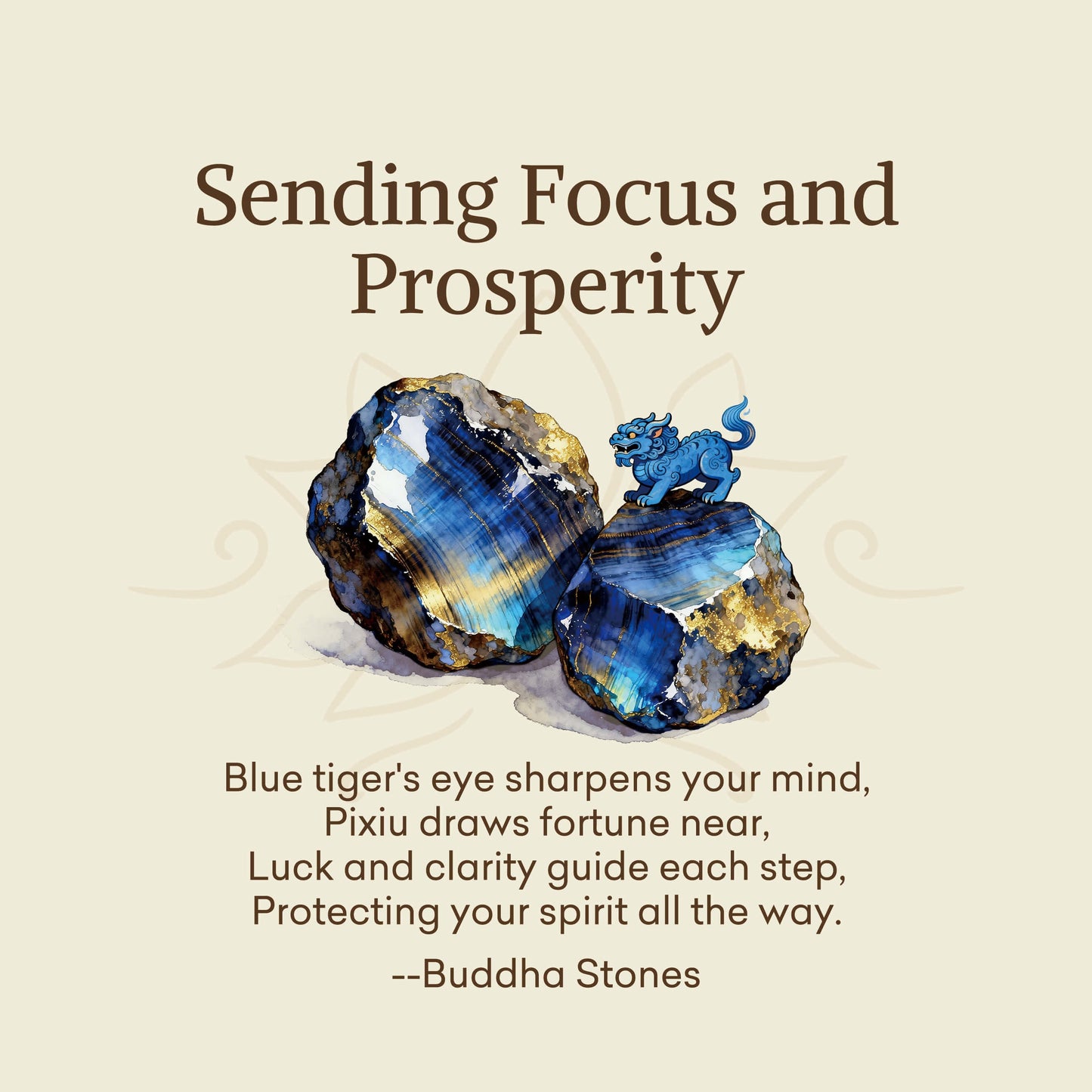 Buddha Stones "Sending Focus and Prosperity" Tiger Eye Pixiu Bracelet Includes Gift Message Card