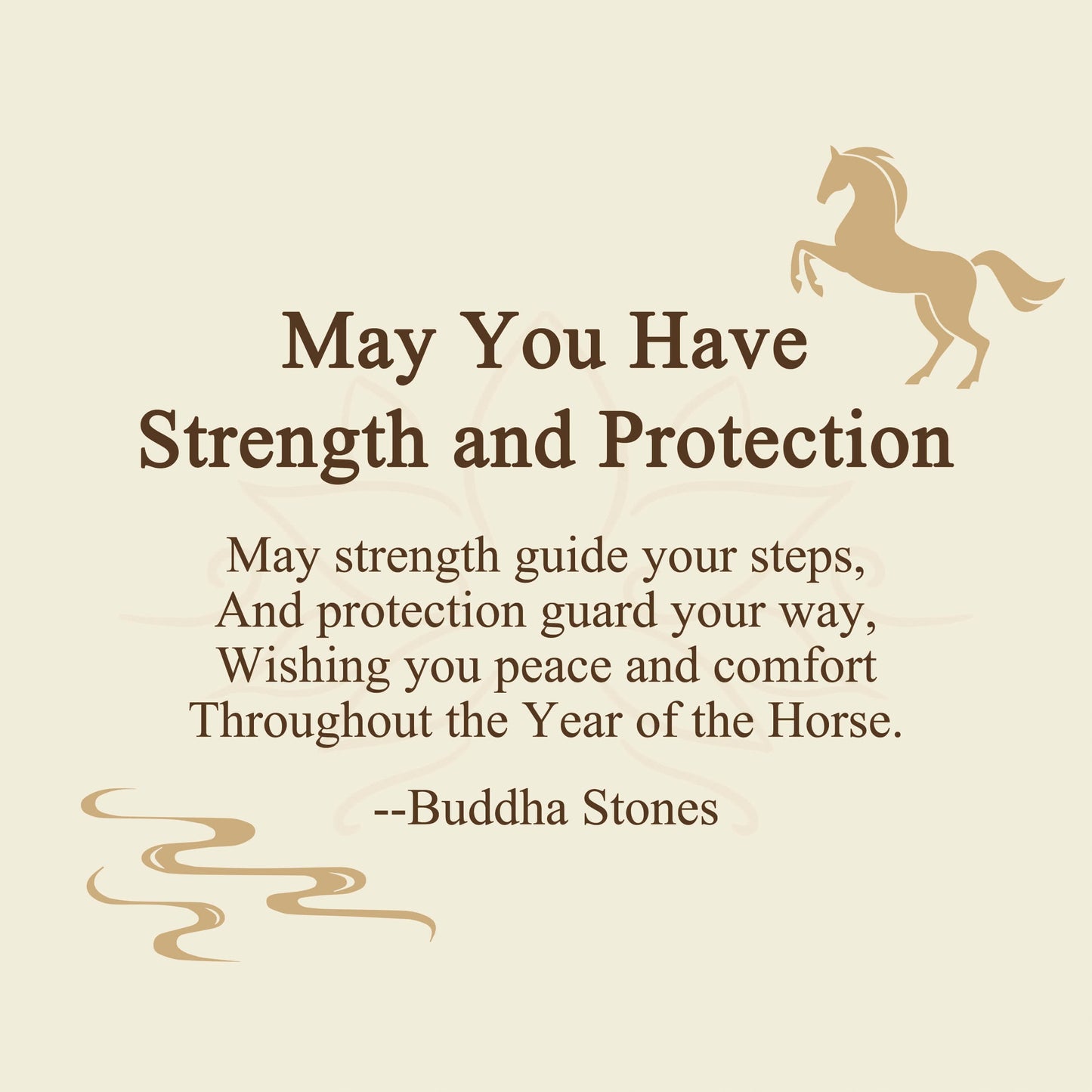 Buddha Stones "May You Have Strength and Protection" Year of the Horse Includes Gift Message Card