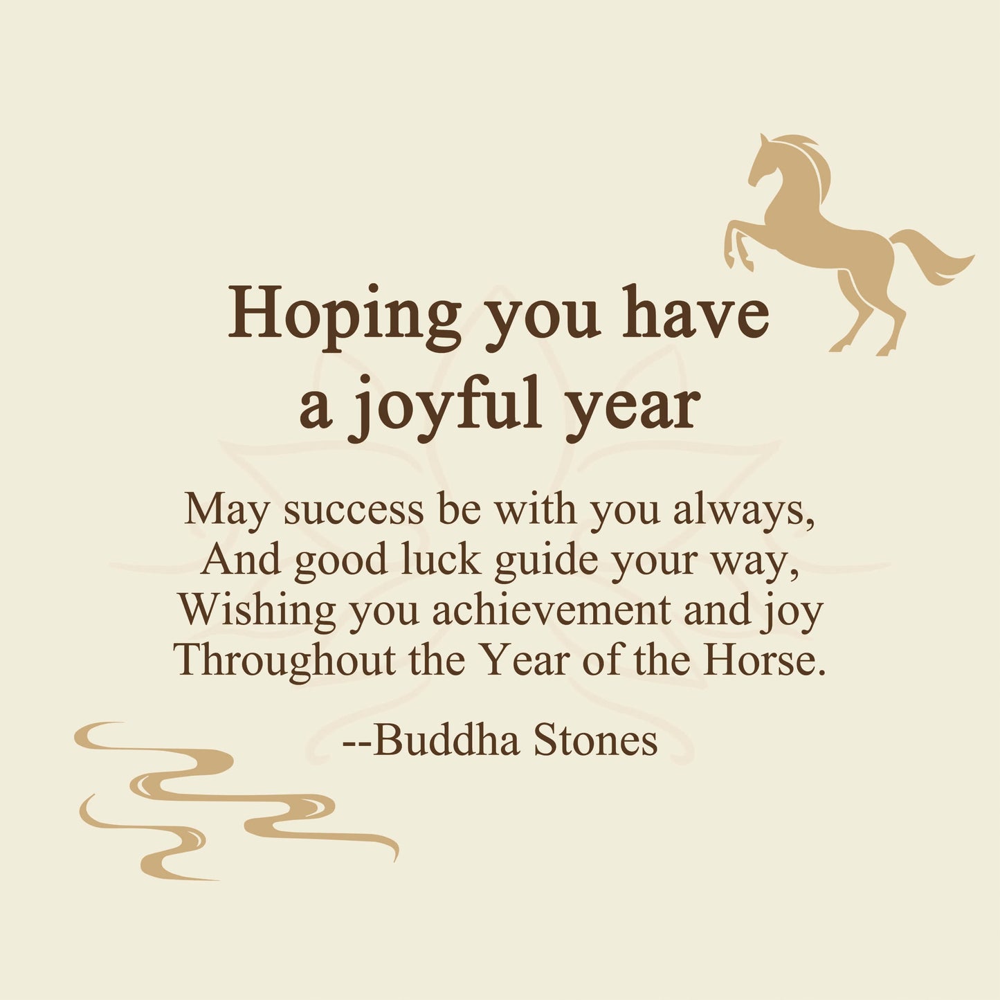 Buddha Stones "Hoping You Have a Joyful Year" Year of the Horse Bracelet Includes Gift Message Card