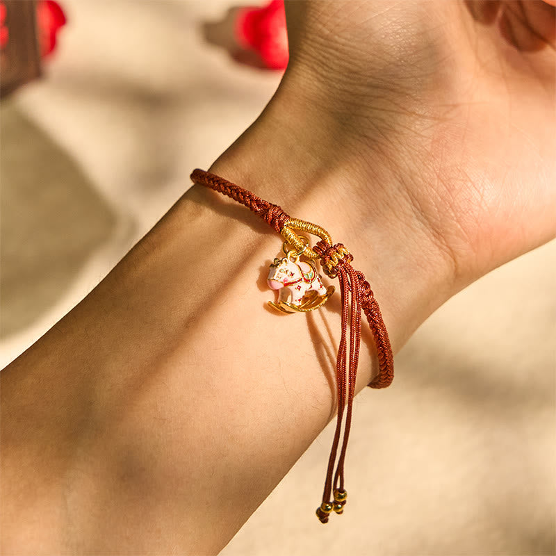 Buddha Stones "Sending You Happiness and Strength" Year of the Horse String Includes Gift Message Card