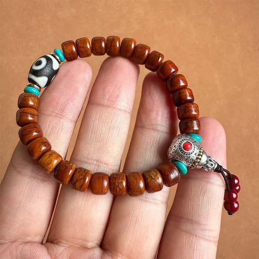 Buddha Stones Bone Beads Vajra Three-eyed Dzi Bead Luck Bracelet