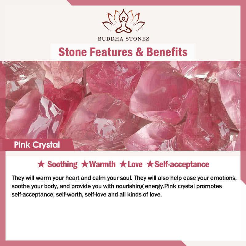 Buddha Stones Year of the Horse 8mm Citrine Pink Crystal Strawberry Quartz Protection Bracelet