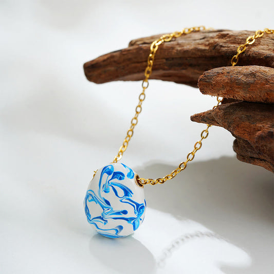 Buddha Stones Copper Wealth Healing Water Drop Shape Pendant Necklace
