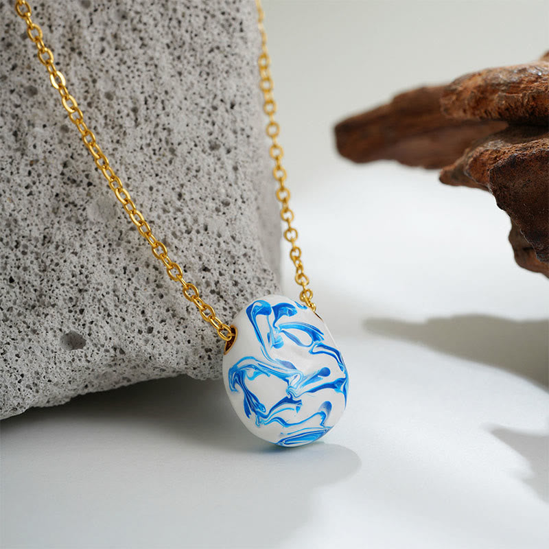 Buddha Stones Copper Wealth Healing Water Drop Shape Pendant Necklace