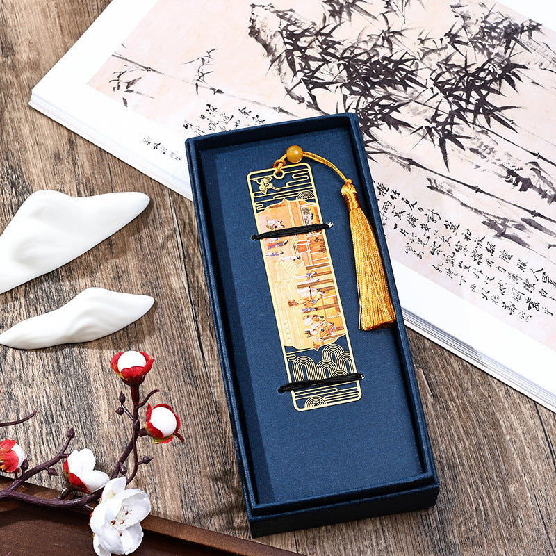 Buddha Stones A Panorama of Rivers and Mountains Metal Hollow Bookmarks Tassel With Gift Box (Extra 30% Off | USE CODE: FS30)