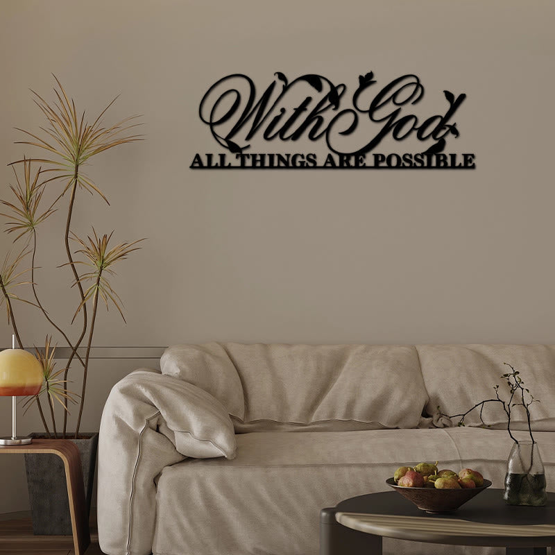 Buddha Stones With God All Things Are Possible Metal Sign Wall Art