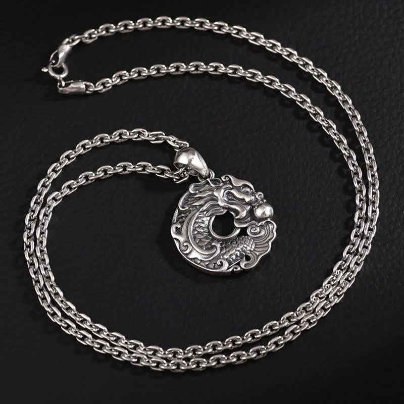 Buddha Stones Koi Fish Dragon Peace Buckle Wealth Necklace Pendant