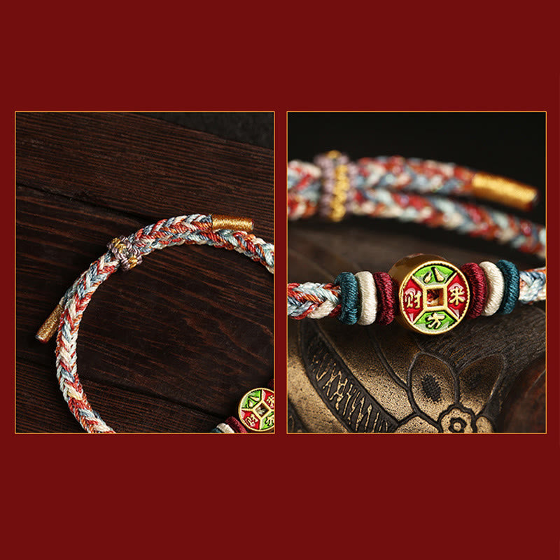 ❗❗❗A Flash Sale- Buddha Stones Colorful Rope Wealth Comes From All Directions Handmade Eight Thread Peace Knot Luck Bracelet