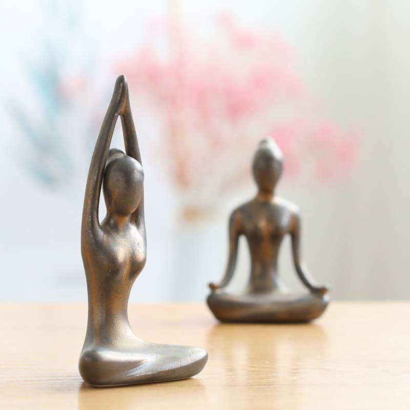 Buddha Stones Abstract Yoga Meditation Exercise Ceramics Spiritual Figurine Sculpture Decoration
