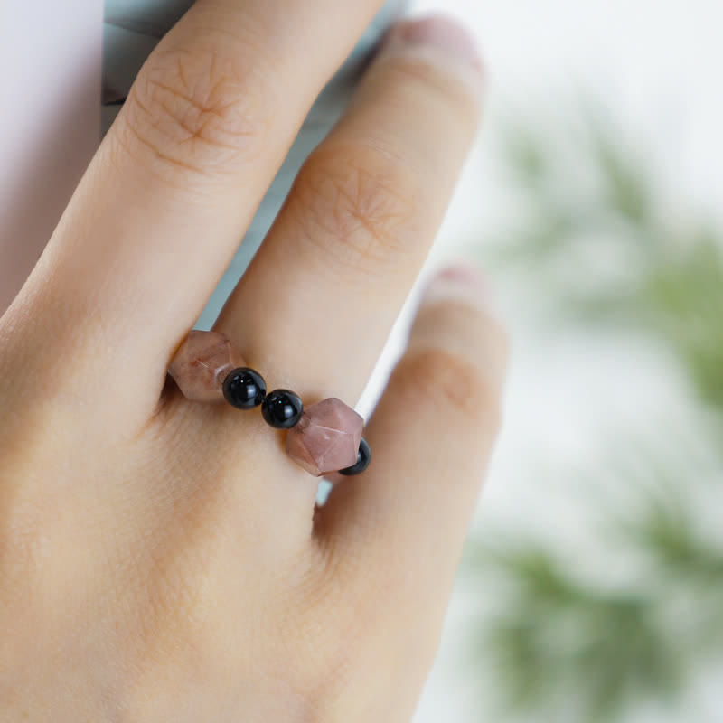 Buddha Stones Yin Yang Symbol Balance Luck Ring