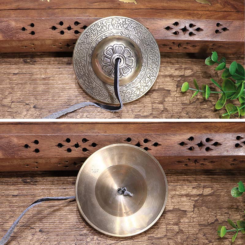 Buddha Stones Tibetan Tingsha Bell Auspicious Cloud Six True Words Copper Wealth Decoration