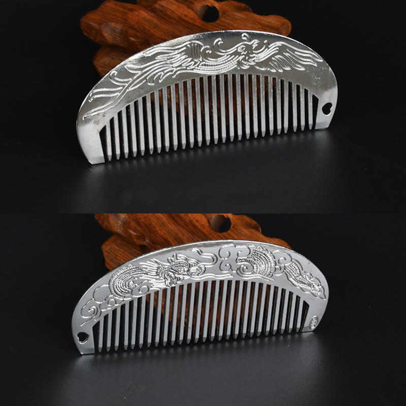 Buddha Stones Lucky Dragon Phoenix Protection Strength Comb