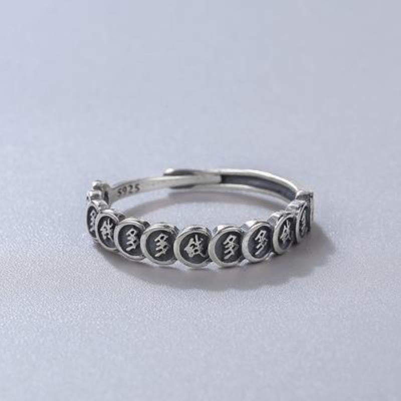 Buddha Stones Vintage Copper Coin Design Luck Adjustable Ring