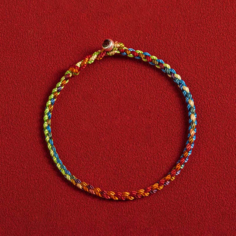 Buddha Stones "May you be blessed with peace and safety in all four seasons" Lucky Multicolored Bracelet