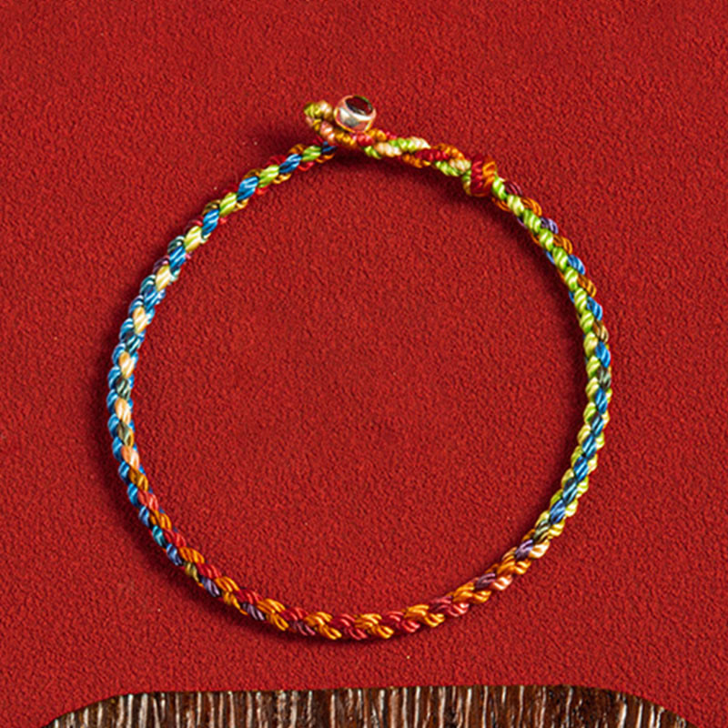 Buddha Stones "May you be blessed with peace and safety in all four seasons" Lucky Multicolored Bracelet