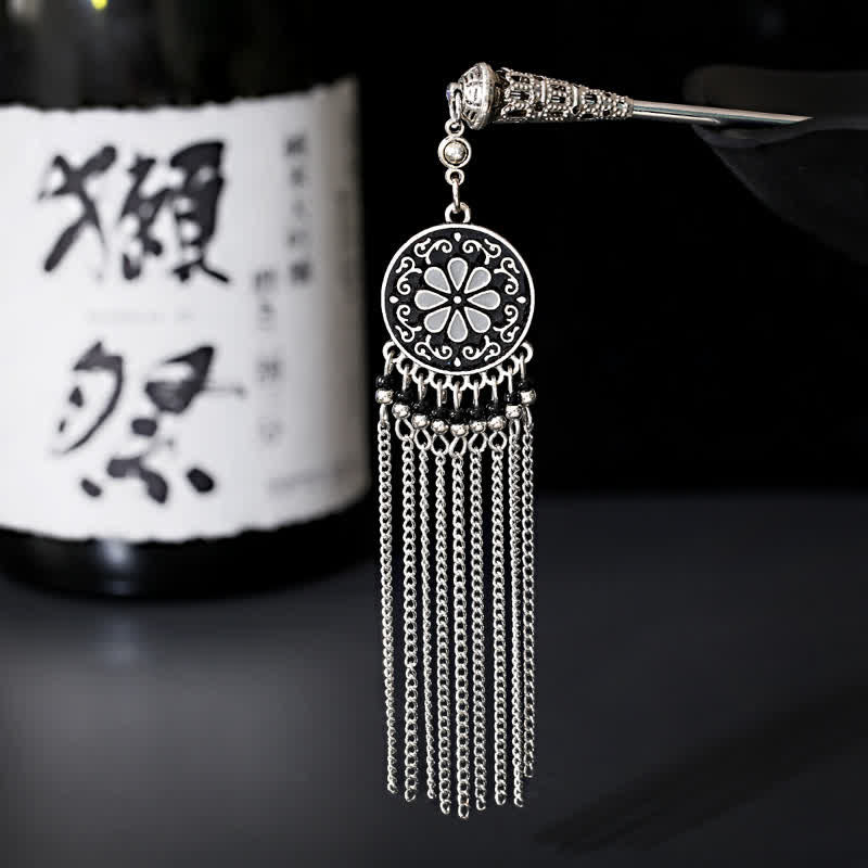 Buddha Stones Water Drop Lily of the Valley Flowers Tassels Confidence Hairpin