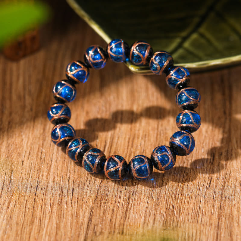 Buddha Stones Tibetan Classic Liuli Glass Bead Luck Wealth Bracelet (Extra 30% Off | USE CODE: FS30)