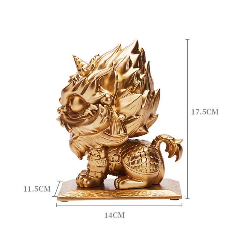 Buddha Stones Lion Statue Strength Resin Home Office Decoration