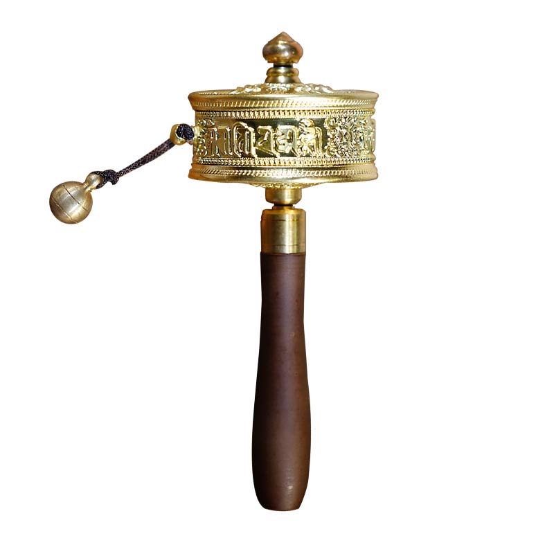 Buddha Stones Tibetan Prayer Wheel Six True Words Sandalwood Healing Decoration