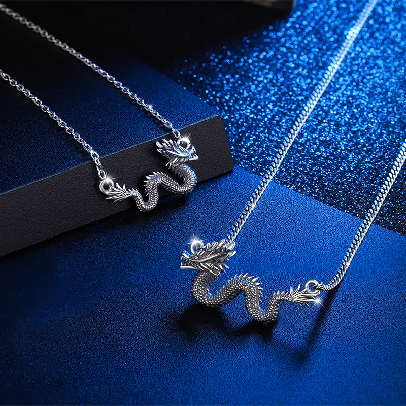 Buddha Stones 925 Sterling Silver Year Of The Dragon Auspicious Dragon Protection Chain Necklace Pendant(Extra 30% Off | USE CODE: FS30)