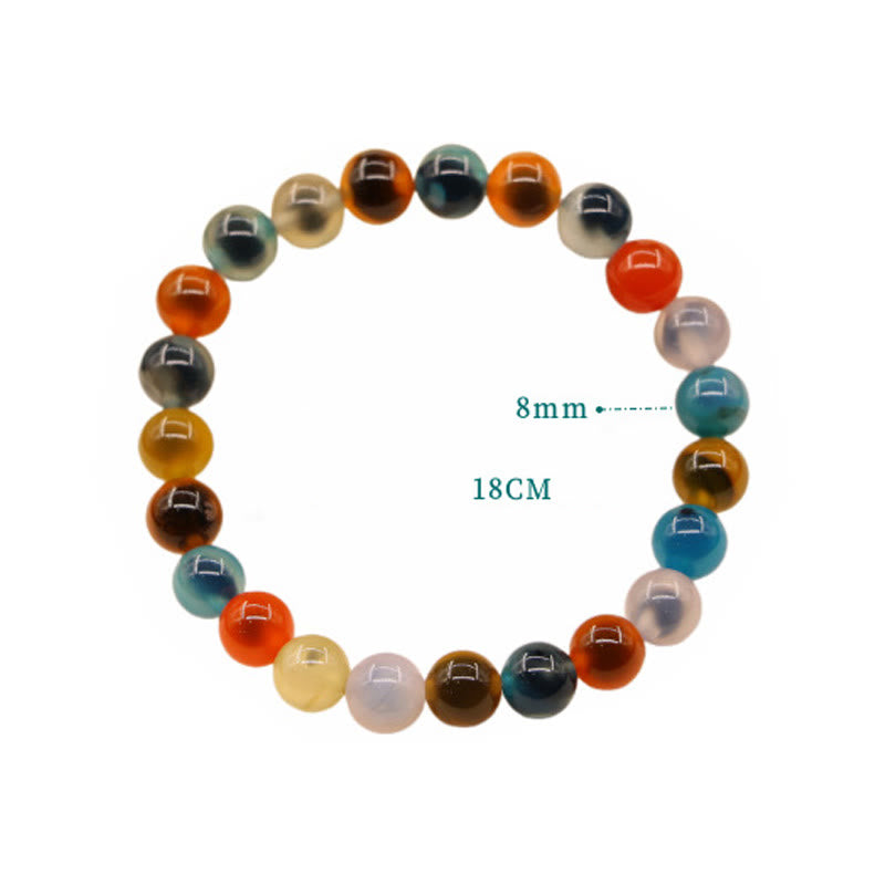 Buddha Stones Colorful Candy Agate Healing Strength Bead Bracelet