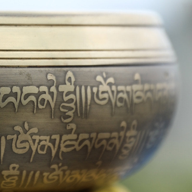 Buddha Stones Tibetan Sound Bowl Handcrafted for Focus and Meditation Peaceful Happiness Singing Bowl Set