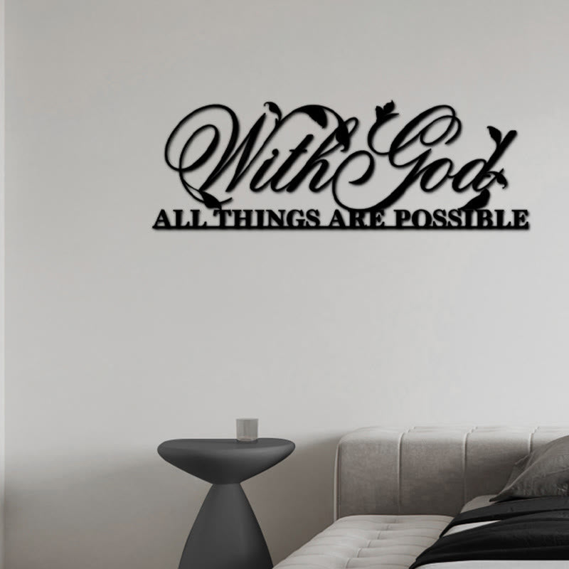 Buddha Stones With God All Things Are Possible Metal Sign Wall Art