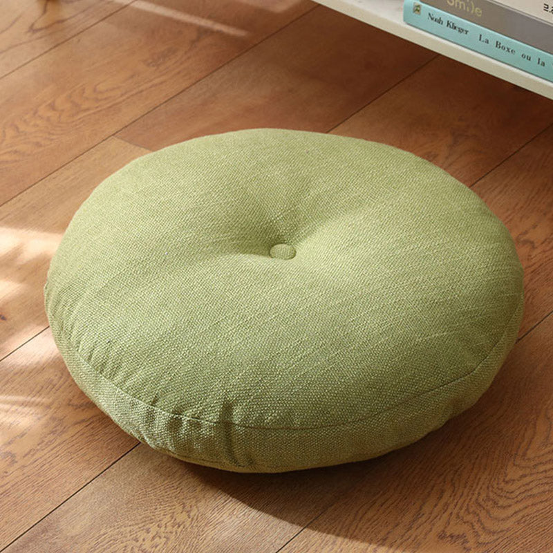 Buddha Stones Lotus Simple Pattern Linen Meditation Seat Cushion Home Living Room Decoration