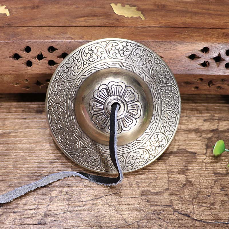 Buddha Stones Tibetan Tingsha Bell Auspicious Cloud Six True Words Copper Wealth Decoration