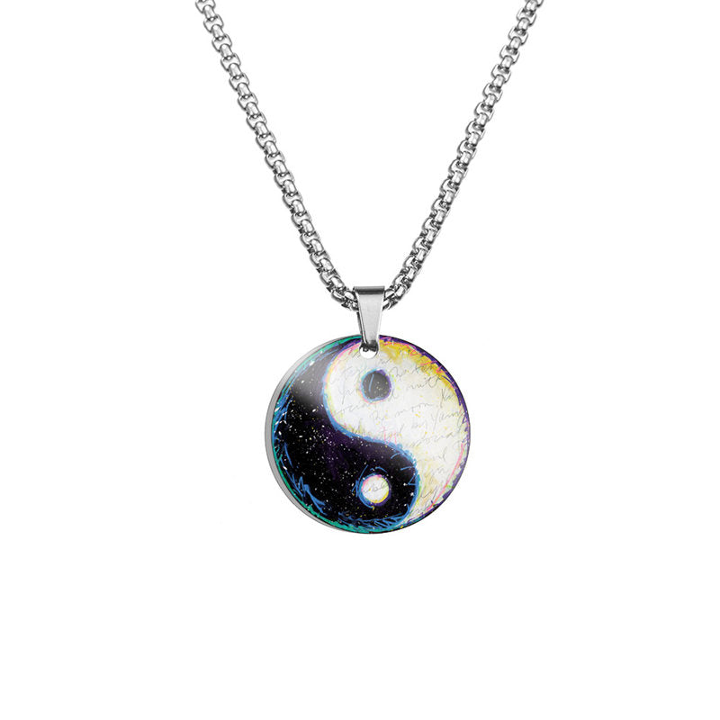 Yin Yang Koi Fish Dragon Titanium Steel Harmony Necklace Pendant (Extra 40% Off | USE CODE: FS40)