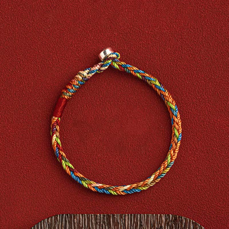 Buddha Stones "May you be healthy and happy" Lucky Multicolored Bracelet Includes Gift Message Card