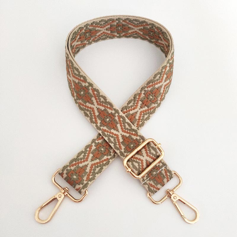 Buddha Stones Multicolor Embroidered Shoulder Bag Straps